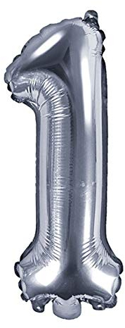DekoHaus Folienballons Buchstaben/Zahlen Höhe 35 cm Farben: Gold oder Silber (1, Silber)