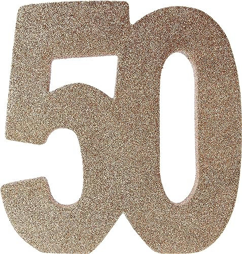 Number 50 Glitter Table Decoration Rose Gold| Table Centrepiece | Table Decorations Centrepiece | 50th Birthday Decorations | Pack of 1 | 20cm |H125