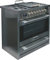 Kaiser HGE 93505 R Elektrogas Herd 90 cm / Elektroherd / Herd / 115 L / Gaskochfeld / 4,5 kW WOK / 8 Funktionen / Selbstreinigung / Erdgas und Propan möglich / Luxusqualität