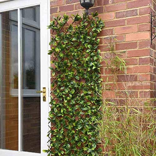 Garden Mile 1.8M Artificial Garden Flower Wall Lemon Leaf Trellis Screening Panel Fence Privacy Screen for Garden Artificial Trellis Wall Panel Expandable Privacy Fence Suitable for Indoor or Outdoor