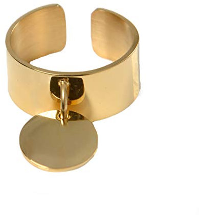 Bijoux Bague Ajustable en Acier Inoxydable 316L Tendance été 2019 pour Femme (Jaune, Acier Chirurgical 316L)