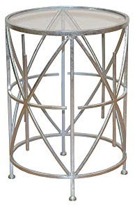 wohnfuehlidee Beistelltisch 2977, mit Sicherheitsglasplatte, antik-Silber
