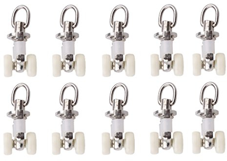 HomeDecTime Gardinenrollen für Schienen Metall Gardinengleiter 10er Set 26mm