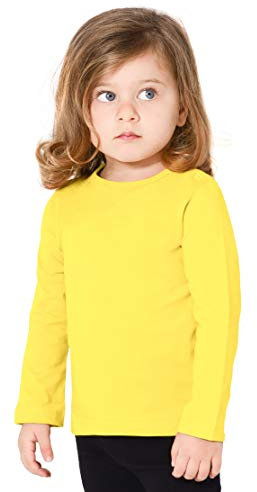 Lilax Baby Girls' Basic Long Sleeve Round Neck T-Shirt 12-18 Months Yellow