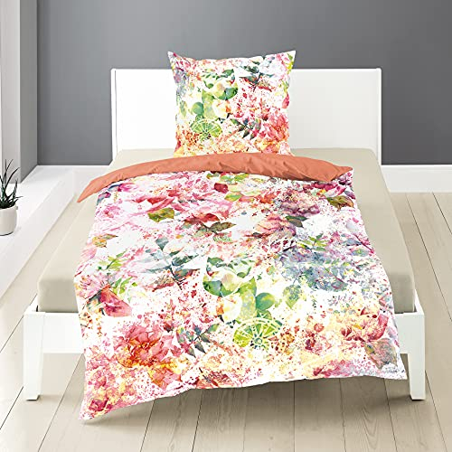 Traumschloss Bettwäsche »Mako-Satin« Bunte Blumen, Pflanzen und Muster, Digitaldruck, 155x220 & 80x80, 100% Baumwolle, mit Reißverschluss bestehend aus Kissen und Bettbezug