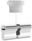 GERCAR 1x Cylindre de serrure/barillet de porte d'entree/interieure 80 mm - serrure de porte 40/40 mm - En laiton nickelé - Avec 5 clés - Longueur : 80 mm, A: 40 B : 40