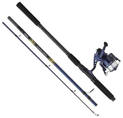 Mitchell Neuron Mackerel Combo, Telescopic Fishing Rod and Reel Combo, Sea Fishing, Boat, Makerel, Corrosion Resistant, Includes Full Set of Tackle, Ready to Fish, Unisex, Blue/Gold, 2.1m | 100-200g