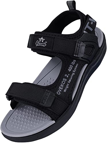 QZBAOSHU Sandales Garçon Chaussure Enfant Ete Sandalette Bout Ouvert Sport Plage Garçon 35 EU,Noir Gris