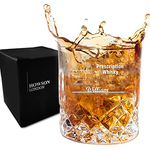 Personalised Whiskey Glass Custom Gift for Him Men Best Man Personalised Gifts for Fathers Day for Dad Grandpa Daddy Uncle Husband Engraved Whisky Tumbler for Birthday Christmas (Design 1)