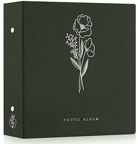 Lanpn Fotoalbum 10x15 600, Großes Leinen Einstecken Einsteckalbum für Hoch und Querformat Fotos Bilder Grün