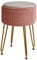 IBUYKE Samt Speicher Fußstütze Hocker Ottoman, Make-up Eitelkeits Hocker Beistelltisch mit goldenen Stahlbeinen abnehmbare Abdeckung, Couchtisch Top Cover, rosa L/G-20P