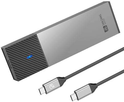 M.2 NVMe Enclosure M.2 SSD Enclosure with 10Gbps Transmission, USB 3.2 NVME SSD Enclosure Adapter for 2230 2242 2260 2280 M.2 PCIe NVMe M-Key & M+B Key SSD (Tool-Free, Type C to C)
