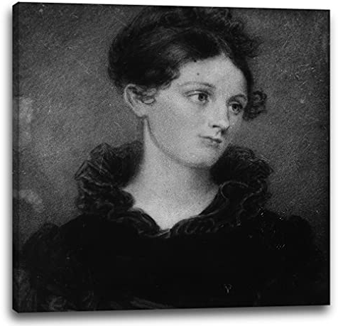 Leinwandbild (20x20cm) Henry Inman: Porträt einer Dame, Leinwand auf Keilrahmen gespannt und fertig zum Aufhängen, hochwertiger Kunstdruck aus deutscher Produktion