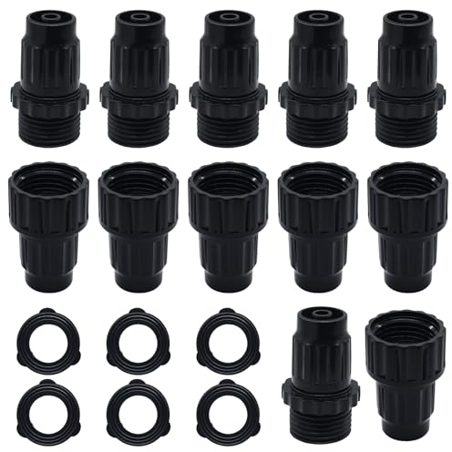 Moicstiy 6 Paar erweiterbarer Gartenschlauch-Reparatursatz, Kunststoff-Wasserschlauch, erweiterbarer weiblicher männlicher Schlauch, Ersatzarmaturen mit extra Gummi-Unterlegscheiben