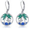 Flamingo-Ohrringe Sterlingsilber Flamingo-Palme Baumelnde Ohrringe Flamingo-Schmuck Geschenke für Frauen