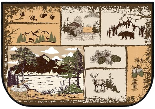 Demissle Kaminofenteppich Kaminmatten Kabine, Südwestern, feuerfest, feuerbeständig, Teppich für Holzofen, Boden für Küche, Innen- und Außenbereich, Kabine, 68 x 121 cm