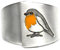 Großer Rotkehlchen Ring. 925 Sterlingsilber Wickelring