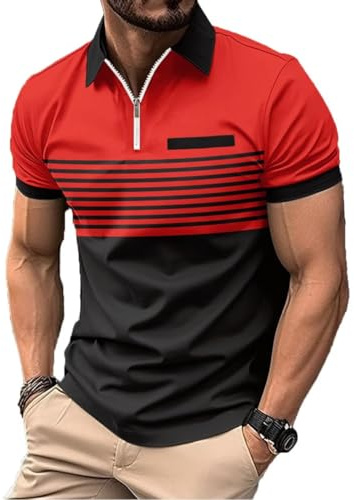 ROOMLINE Lässiges Kurzarm-Poloshirt für Herren mit Tasche