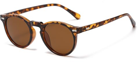 JOVAKIT Vintage Kids Polarized Sunglasses for Girls Boys Age 2-9, Round Sun Glasses for Children UV400 Protection (Tortoise/Brown)