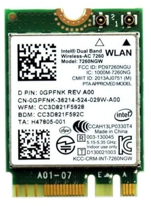 Legacy M.2 Wi-Fi Adapter for Intel 7260 Wireless-AC | 867Mbps WiFi with Bluetooth 4.0 | 2.4GHz & 5GHz Network Card | 7260NGW Internal PC Wi-Fi Adapter