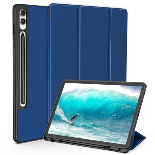 SSS·GRGB Case for 12.4 Inch Samsung Galaxy Tab S10+ Plus 2024/Tab S9+/ S9 FE Plus 5G 2023 Case with S Pen Holder, Slim Folio Stand Protective Tablet Cover, Auto Wake/Sleep, Multi-Angle Viewing, Blue