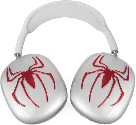 MORWLAT Schutzhülle für AirPods Max, klare coole Spinne, TPU, weiche Hüllen für Damen und Herren, Zubehör, Schutzhülle für Apple AirPods Max (rote Spinne)