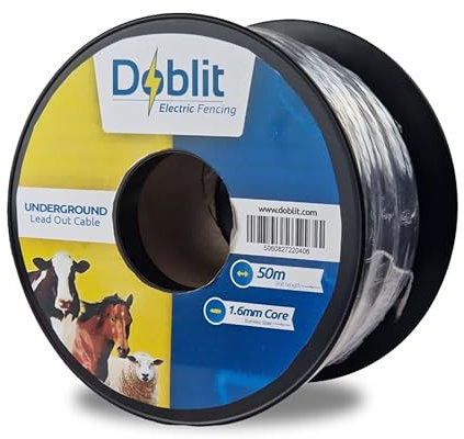 Doblit Lead Out Cable 1.6mm, Double Insulated Underground Cable for Electric Fencing | Carry current long distances, Underground & Under-Gateways (50m)