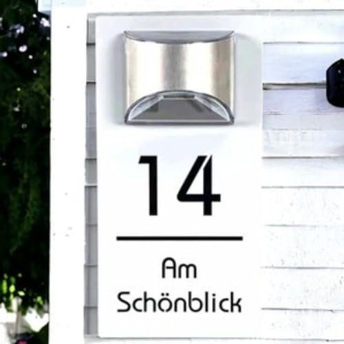 numero de maison exterieur avec lumiere solaire,Plaque numéro d'adresse et nom de rue,plaque boite aux lettres,plaque de maison moderne en acrylique lumineuse à LED pour extérieur,Personnalisable