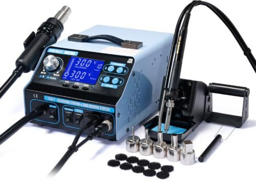 4In1 Hot Air Rework Station HeißLuft LöTstation Lcd Solder Soldering LöTen LöTkolben EntlöTstation Zum NachlöTen Kolben HeißLuftpistole Digital Temperatur Einstellbar LöTkolbenspitze HeißLuftstation