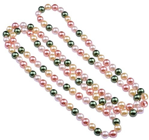 SAFIGLE KüNstliche Perlenkette Buntes Design 59 Zoll Lange Faux Pearl Halskette Damen Pullover KleidungszubehöR FüR Party Geschenk