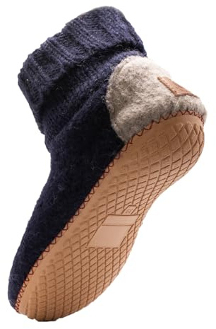 Tibetan Socks Handgefertigter Hausschuh aus Wollfilz mit Memory Foam und Gummisohle,