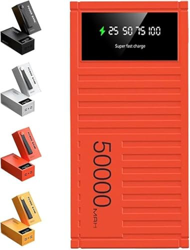 2024 New Super Fast Charging 66w Porous Power Bank with Lanyard, Container Shape 50000mah Power Bank 22.5w Fast Charging Portable Charger with LED Display, Compatible with Phone Tablet Outdoors Travel