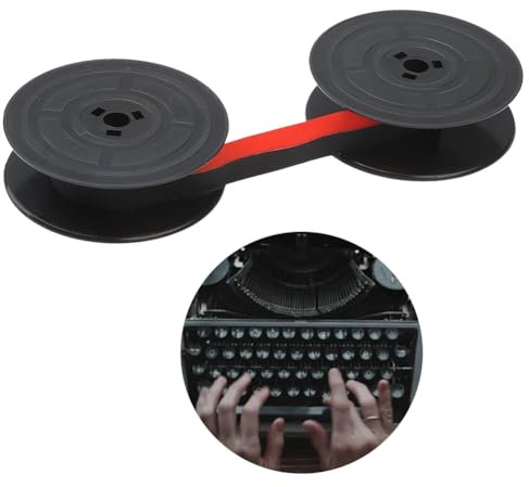 Farbband für Schreibmaschine,Schreibmaschinenband,Farbband Doppel Spule Schreibmaschinen,Doppelspule Ersatzpackung,für Klare und Präzise Druckergebnisse,für die Meisten Schreibmaschinen,Schwarz/Rot