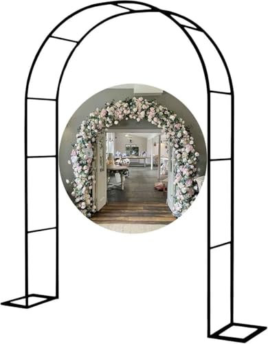 Arche de jardin en métal noir robuste pour plantes grimpantes, grandes arches de mariage 140 cm, 180 cm, 240 cm, support d'arche solide 3,5 m x 2,2 m de hauteur