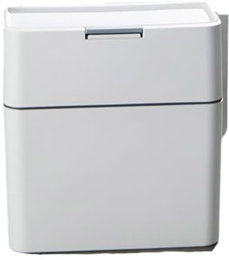 Limtula Cubo de basura rectangular con escobilla de inodoro tipo prensa, cubo de basura rectangular para baño o cocina