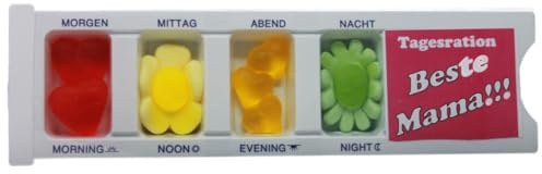 Tablettenbox Für die Beste Mama mit Fruchtgummi gefüllter Spaßartikel 25g