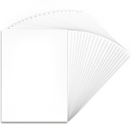 AHEJIOO 25 Stück Schrumpffolie, Schrumpffolien - A4, Schrumpfpapier, Schrumpffolie Zum Bemalen, Transparent Schrumpffolienplatten, Matt-Dicke 0.3mm-Größe 20 * 29 cm