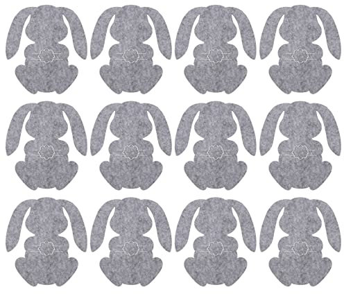 DEARMAMY 12 Teilige Osterhasen Bestecktasche Kaninchen Besteckset Tragbarer Besteckhalter Waschbare Besteck Für Ostern