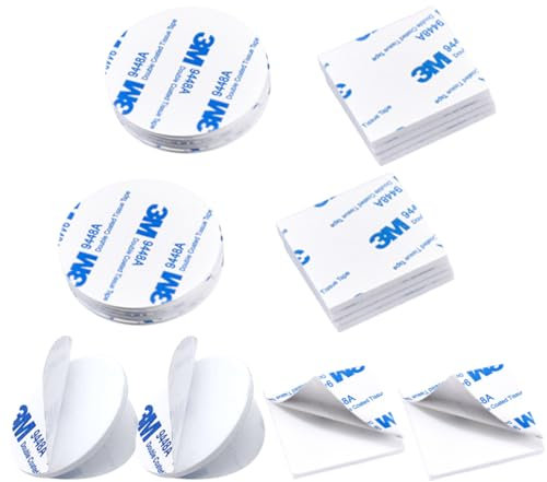 40 Pezzi Pads Nastro Biadesivo Schiuma, Pad Biadesivo Extra Forte, Adesivo 3M Biadesivo Extra Forte Quadrati & Tondo, Impermeabili per la Casa, Ufficio e Auto