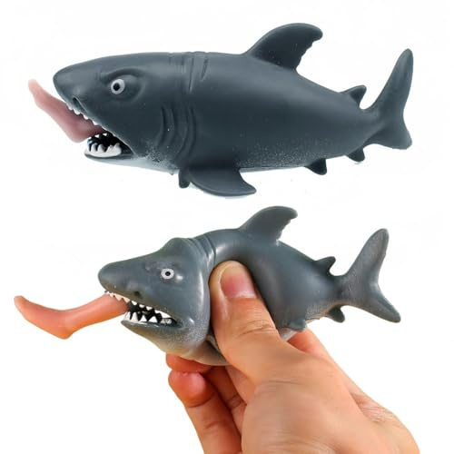 2-Pack Squeeze Spielzeug Hai, Menschenfressendes Hai-Quetschspielzeug, Lustige, Party Bevorzugung, Neuheit Relief Stress Squeeze Spielzeug Lustige Gags Geschenke für Kinder Erwachsene