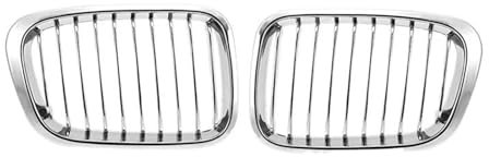 OQRDVVTT Rejillas Frontales Radiador Parrilla Delantera Cromada para B&MW E46 325Ci 330Ci Serie 3 Coupe 2DR 1999-2002 1 Par Rejillas Delanteras