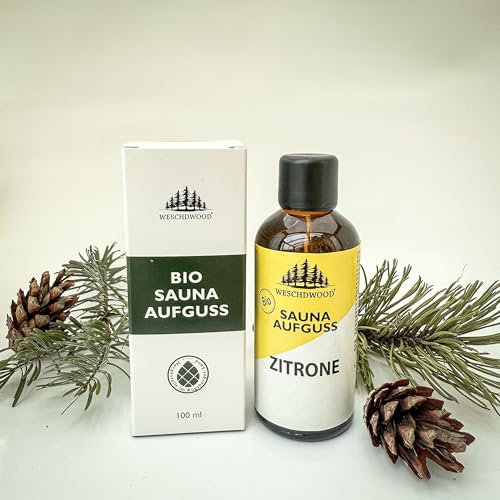 Weschdwood Premium Bio Saunaaufguss - 100 ml - 3 verschiedene Sorten - 100% natürliche Inhaltstoffe ohne Chemie (Zitrone)