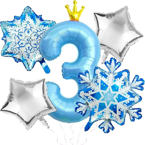 Schneeflocken Deko Luftballon, Schnee Luftballons, Geburtstag Zahlen Luftballon 3 Jahre, Schneeflocken Luftballon, Schneeflocken Helium Ballons, Schneeflocke Folien Ballon