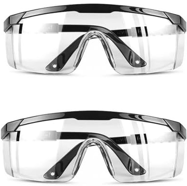 Schutzbrille,2 Stück Schutzbrille Arbeitsschutzbrille Schutzbrillen für Brillenträger Antibeschlag Anti-Kratz Verstellbar Sicherheitsbrille Staubschutzbrille für Baustelle Labor Schule Werkstatt