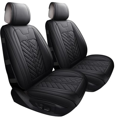 YOUXIU Autositzbezüge Autoschonbezüge Passende 2 Vordersitzbezüge Schwarz | Universal für VW T-Roc Golf Subaru Solterra Hyundai BMW Audi Mercedes Benz Seat Covers