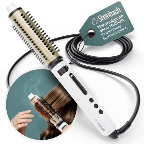Steinbach 651: Professional Reise-Curler Brush wet und dry mit einziehbaren Bürsten und LED Temperaturregelung 110-230V Weltweite Spannungsanpassung Reisecurler (Weiß)