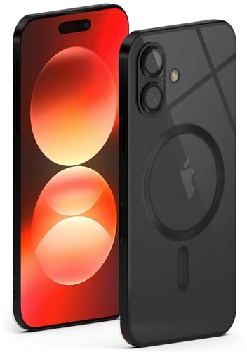 ONEFLOW für iPhone 17 Hülle für MagSafe mit Kameraschutz, Schutzhülle induktives Laden Durchsichtig, Handyhülle iPhone 17 Case Magnetisch, Schwarz
