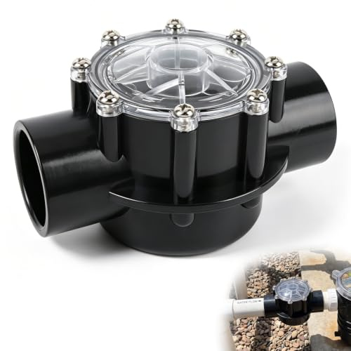 Tissting 2in Check Valve 180 Degree Straight Flow PVC for Aquarium Pool Spa - 2 Way Swing Spring Design Easy Disassembly 16.5cm/6.5in Clear Cover Seal High Flowrate Replacement Par