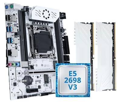 Kit Carte mère Gaming X99 (1 pièce) LGA 2011-3 avec processeur Xeon E5-2698 V3 et 16 Go (2 x 8 Go) de mémoire DDR4 2133 MHz M.2 NVMe SATA3.0 TPM2.0(Motherboards)