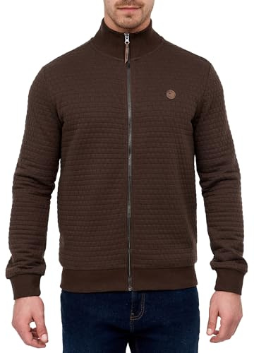 Indicode Herren Bermie Sweatjacke Cardigan mit Stehkragen & Reisverschluss | Moderne Sweatjacke mit Stehkragen und bequemer Passform, Cardigan, Freizeitjacke, Zip Jacke, Herrenstrickjacke für Männer